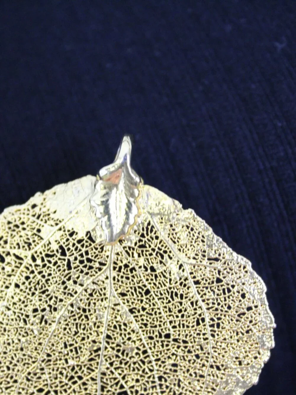 Gold Aspen Leaf Pendant Real Leaf‎ Style Statement Pendant 1.75”